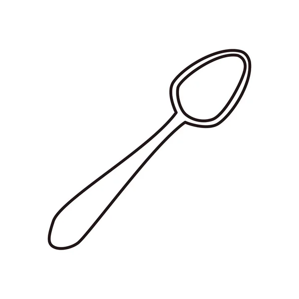 Spoon utensil on white background — Stock Vector