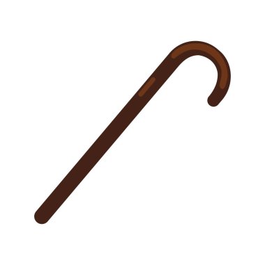 beyaz arka plan üzerinde ahşap yürüyüş sopa