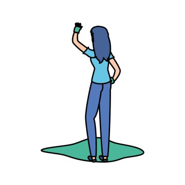 Eldiven tasarımı ile izole avatar kadın