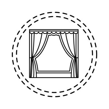 tiyatro perde olay izole simgesi yama
