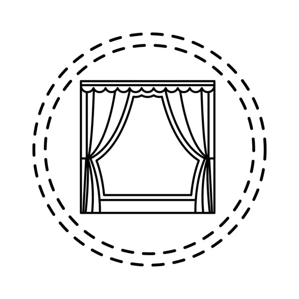 Parche de cortina de teatro evento aislado icono — Vector de stock