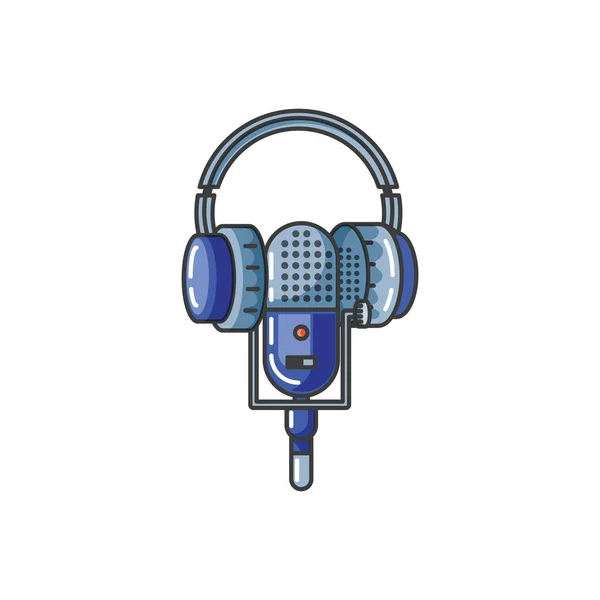 माइक्रोफोन ऑडियो डिवाइस प्रौद्योगिकी प्रतीक — स्टॉक वेक्टर