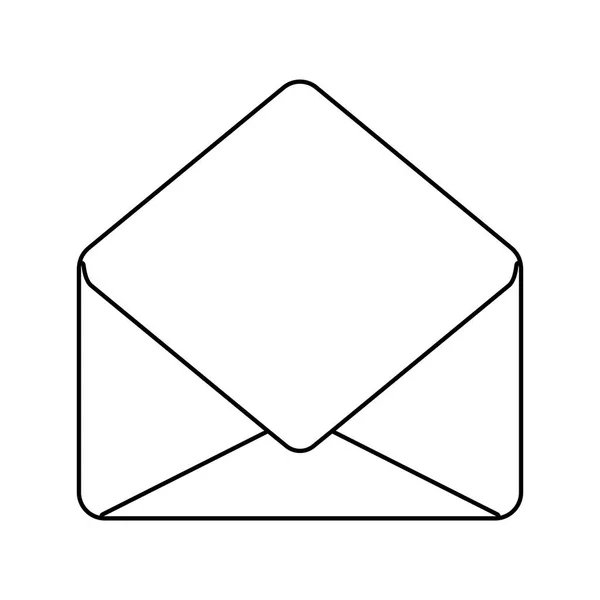 Enveloppe mail communication ouvert icône isolée — Image vectorielle