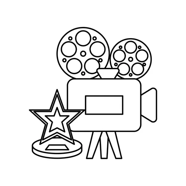 Kino-Videokamera mit Stern — Stockvektor
