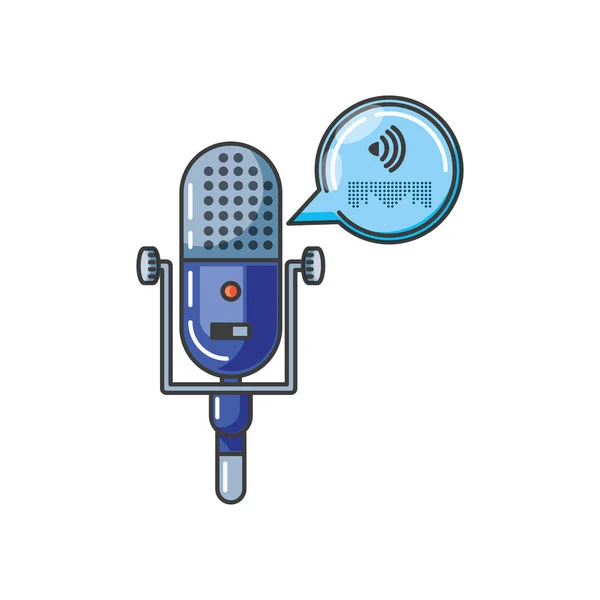 Microphone audio device technology icon — Stock Vector