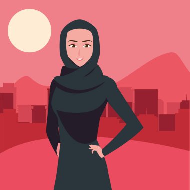 bir hijab arap kadın grubu