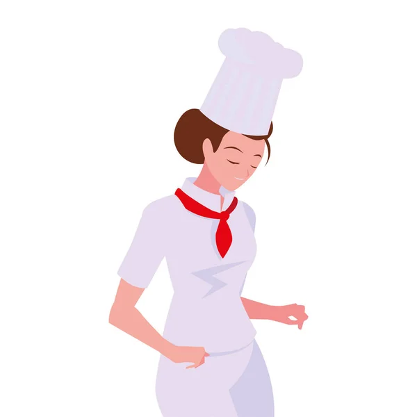 Femme chef personnage avec uniforme — Image vectorielle