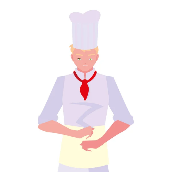 Hombre chef carácter con uniforme — Vector de stock
