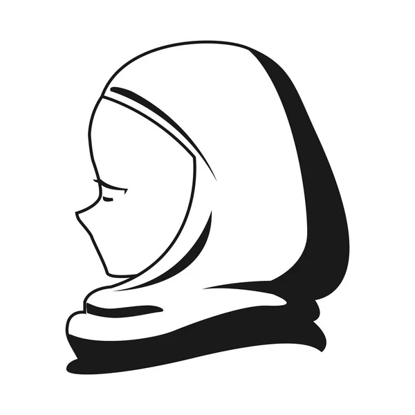 Cara de mujer árabe en un hiyab — Vector de stock