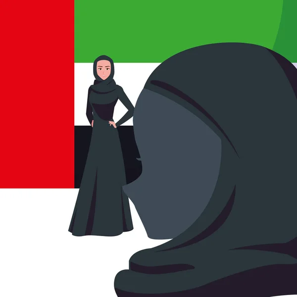 Personaje de las mujeres árabes en un hiyab — Vector de stock