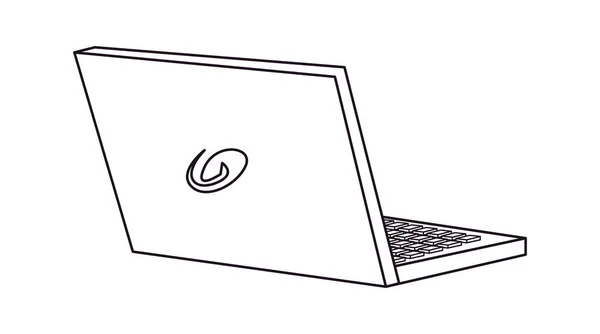 Laptop computer apparaat op witte achtergrond — Stockvector