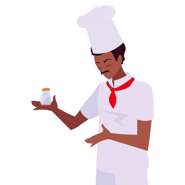 Hombre chef preparación cocina vector ilustración — Vector de stock