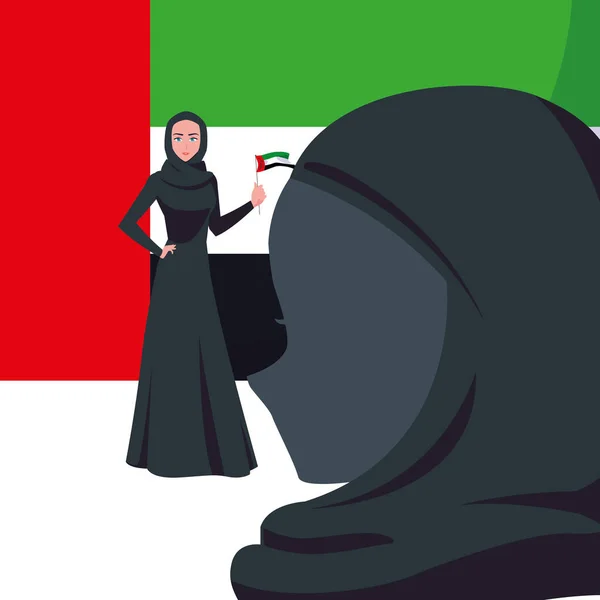 Personaje de las mujeres árabes en un hiyab — Vector de stock