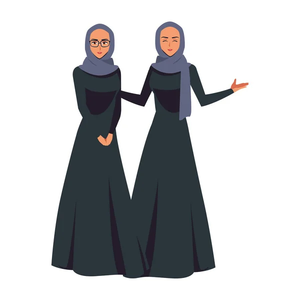 Personaje de las mujeres árabes en un hiyab — Archivo Imágenes Vectoriales