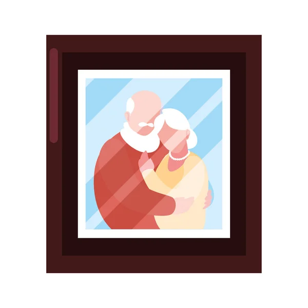 Heureux grand-parents jour plat design — Image vectorielle