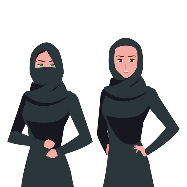 Personaje de las mujeres árabes en un hiyab — Archivo Imágenes Vectoriales