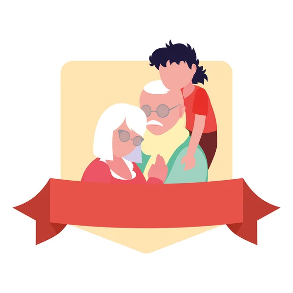 Happy grandparents day flat design — Stock Vector