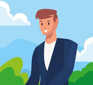 işadamı portre karakter vektör ilustration