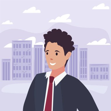 işadamı portre karakter vektör ilustration
