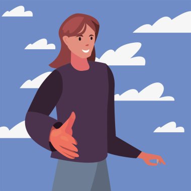 el sıkışma simgesi düz tasarım görüntüsü