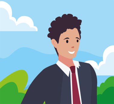 işadamı portre karakter vektör ilustration