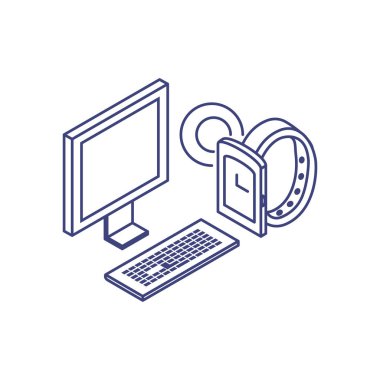 bilgisayar ve akıllı saat teknolojisi simgesi ni durdur