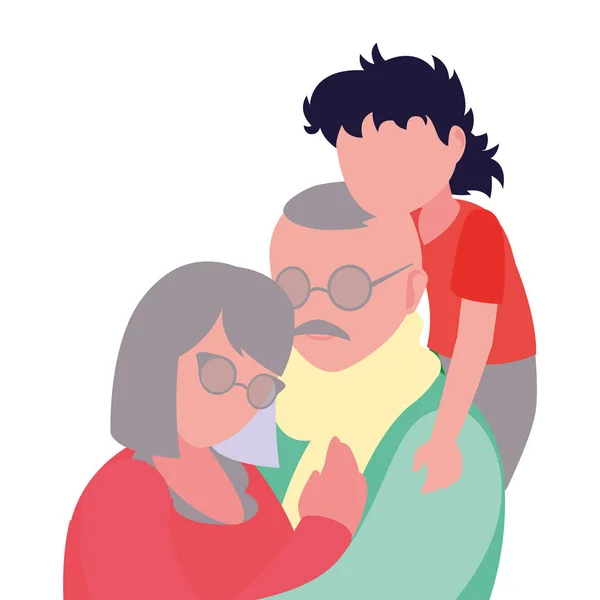 Heureux grand-parents jour plat design — Image vectorielle