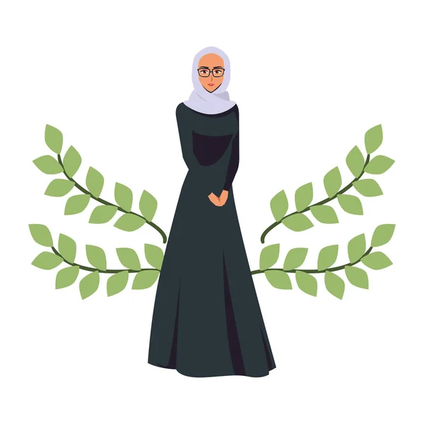 Personnage de femme arabe dans un hijab — Image vectorielle