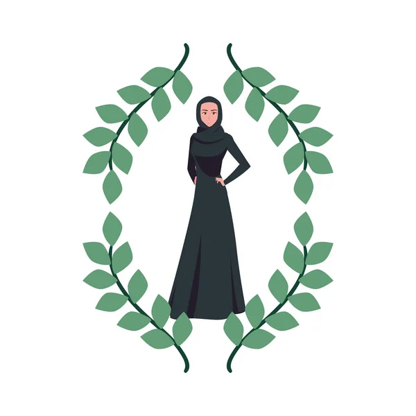 Personnage de femme arabe dans un hijab — Image vectorielle
