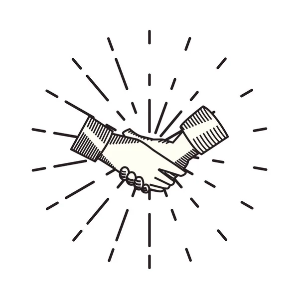 Handshake-Symbol flaches Design-Image — Stockvektor