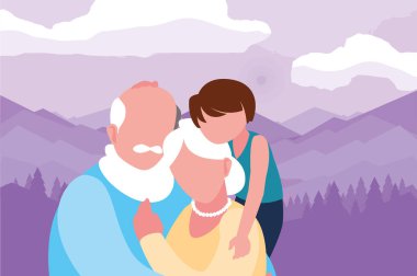 mutlu dedesi gün düz tasarım