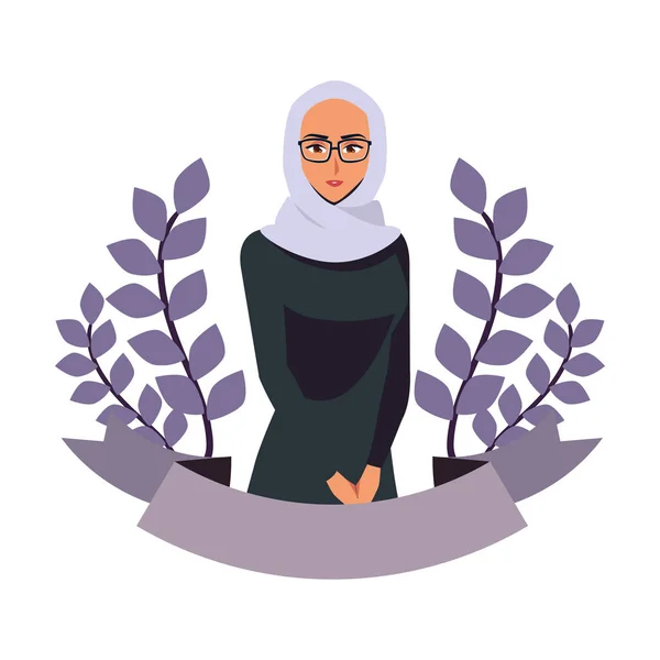 Personaje de mujer árabe en un hiyab — Archivo Imágenes Vectoriales