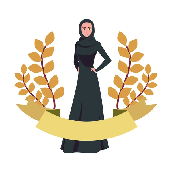 Personnage de femme arabe dans un hijab — Image vectorielle