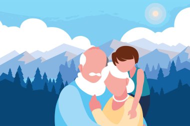 mutlu dedesi gün düz tasarım