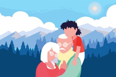 mutlu dedesi gün düz tasarım