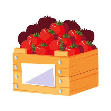 ahşap sepet taze sebze domates