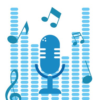 müzik sesi düz tasarım tarzı