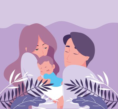 Anne ve baba onu yenidoğan taşıyan