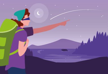 sırt çantası yürüyüş Wanderlust ile adam