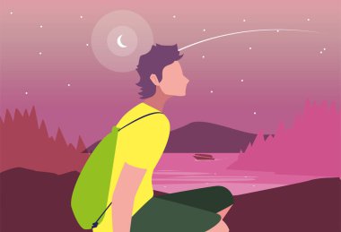 sırt çantası yürüyüş Wanderlust ile adam