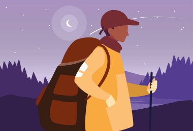sırt çantası yürüyüş Wanderlust ile adam