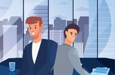 işadamları portre karakter vektör ilustration
