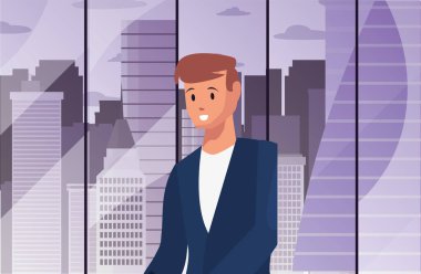 işadamı portre karakter vektör ilustration