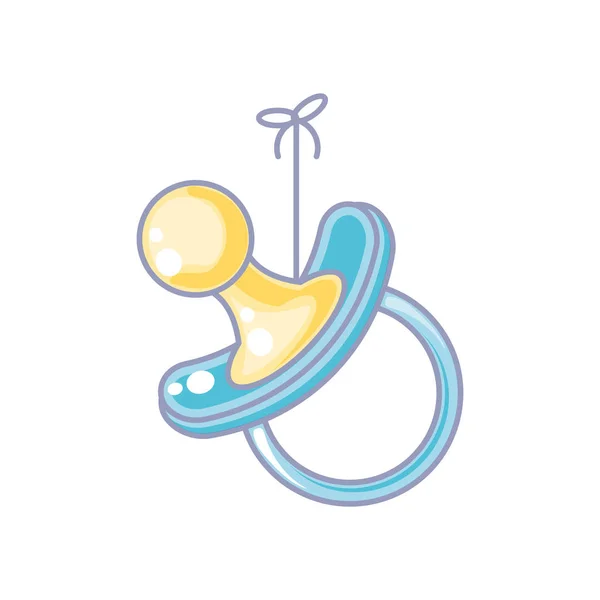 Lindo chupete bebé aislado icono — Vector de stock