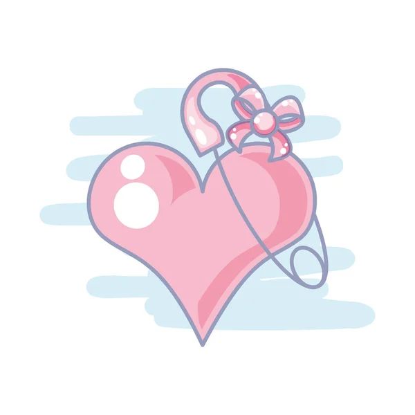 Χαριτωμένο μανταρούνα γάντζο με καρδιά — Διανυσματικό Αρχείο