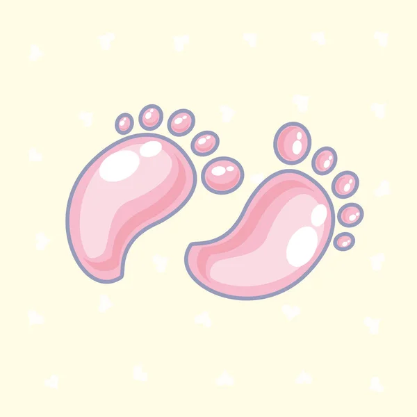 Cute baby footprint isolated icon — Stock Vector