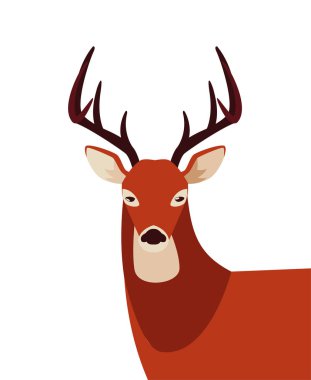 geyik mutlu sonbahar sezonu düz tasarım