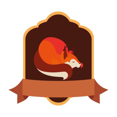 tilki memeli mutlu sonbahar sezonu düz tasarım