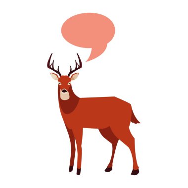 geyik mutlu sonbahar sezonu düz tasarım