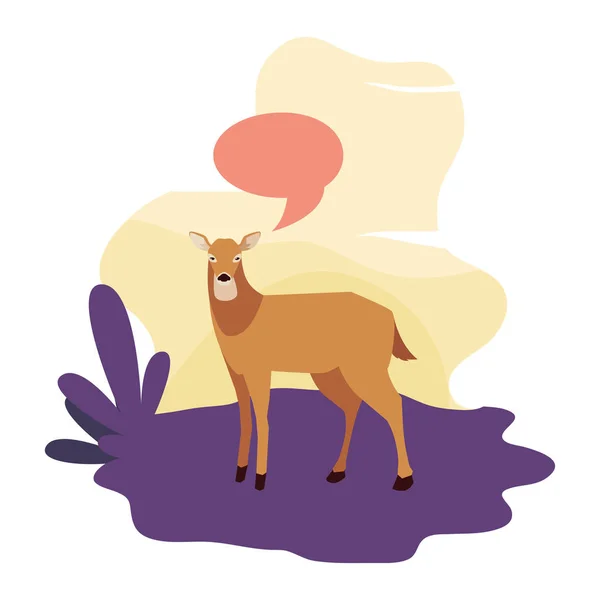 Deer Happy höstsäsong flat design — Stock vektor